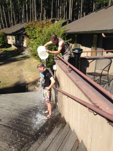 Christof takes the bucket!